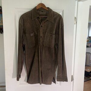 Men's XL Vintage Claiborne Dark Green Suede Jacket.